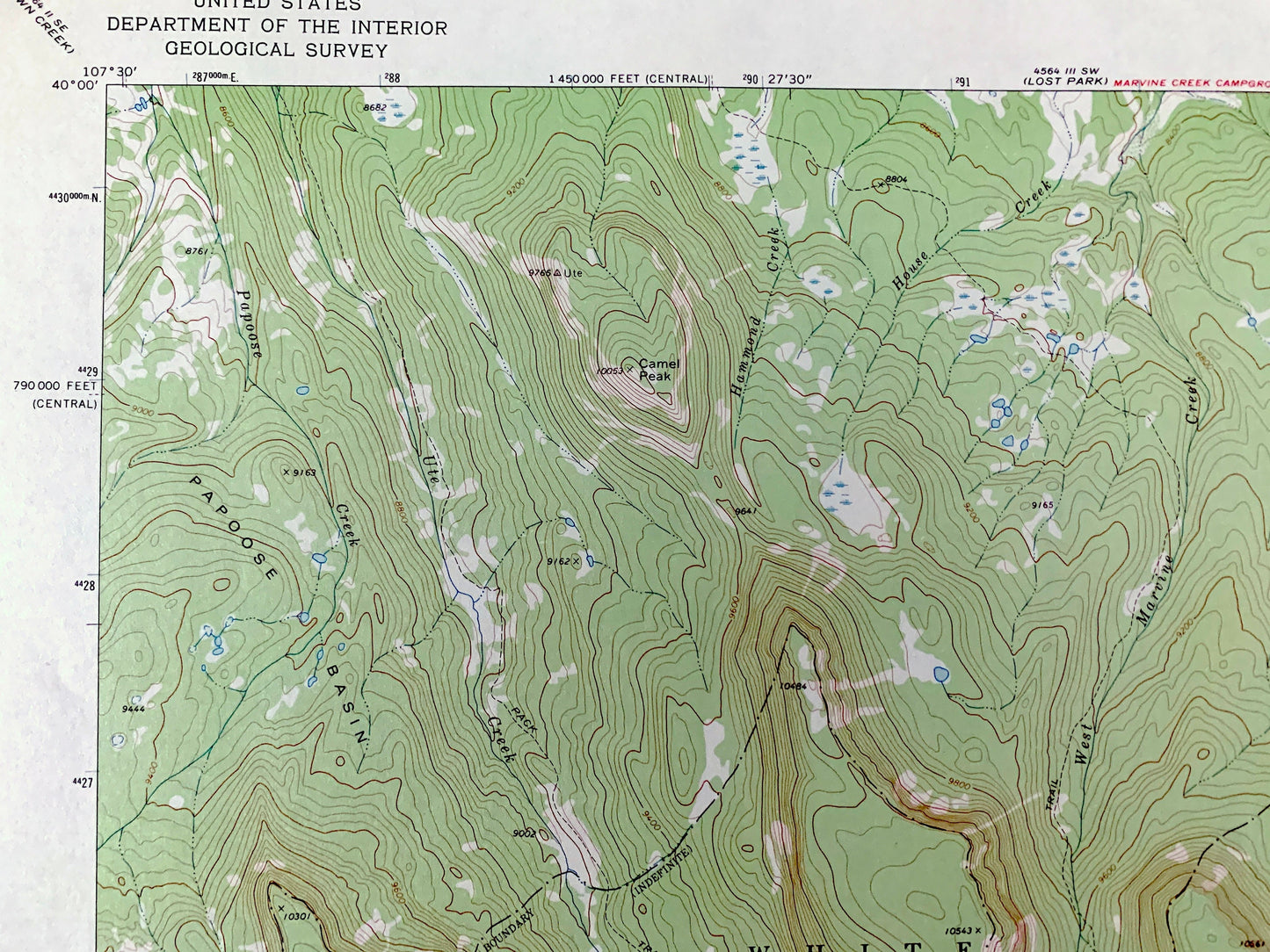 Antique Oyster Lake, Colorado 1977 US Geological Survey Topographic Map – Rio Blanco, Garfield County, White River National Forest, CO