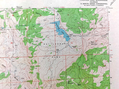 Antique Pinewood Lake, Colorado 1962 US Geological Survey Topographic Map – Larimer, Boulder County, Roosevelt National Forest, Reservoir CO