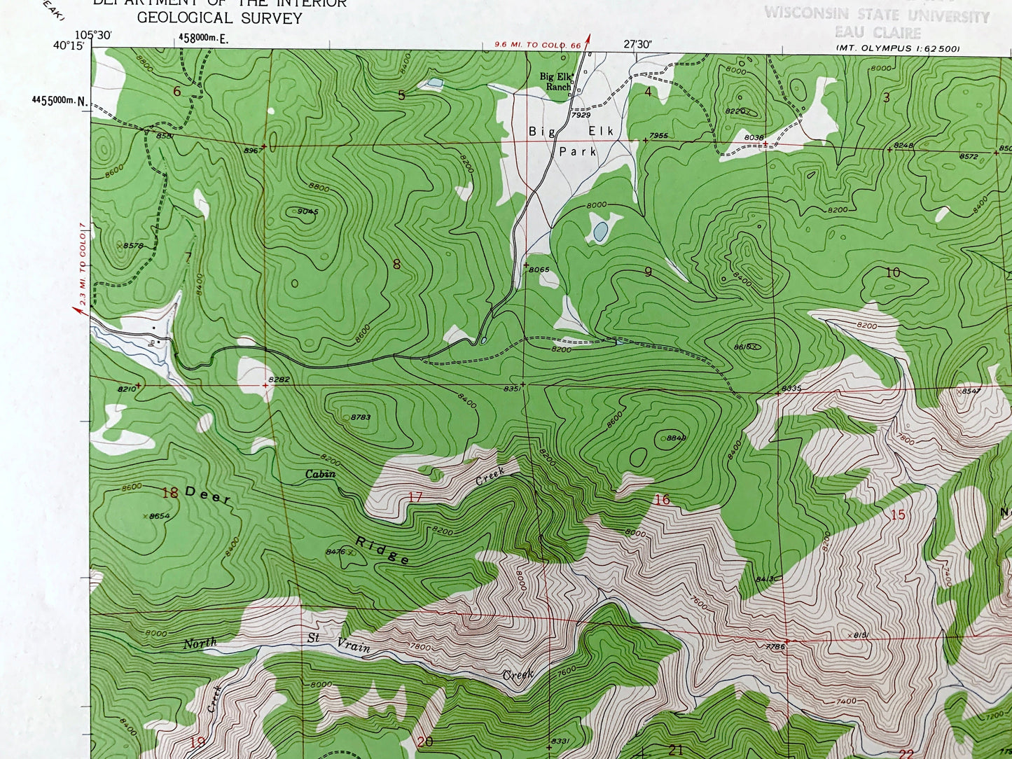 Antique Raymond, Colorado 1957 US Geological Survey Topographic Map – Boulder County, Riverside, Peaceful Valley, Gresham, Balarat, CO