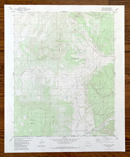 Antique Edith, Colorado 1984 US Geological Survey Topographic Map – Archuleta County, San Juan National Forest, CO, Rio Arriba County, NM