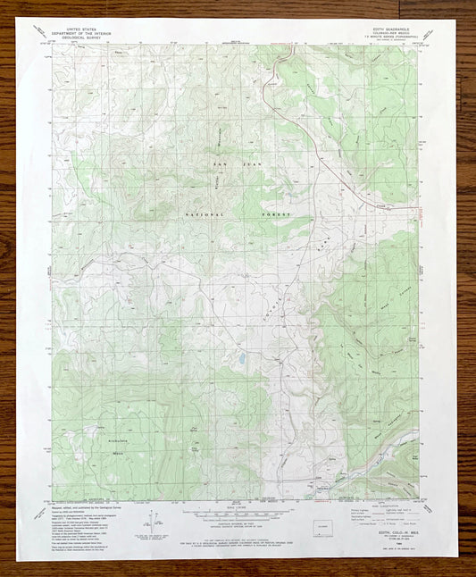 Antique Edith, Colorado 1984 US Geological Survey Topographic Map – Archuleta County, San Juan National Forest, CO, Rio Arriba County, NM