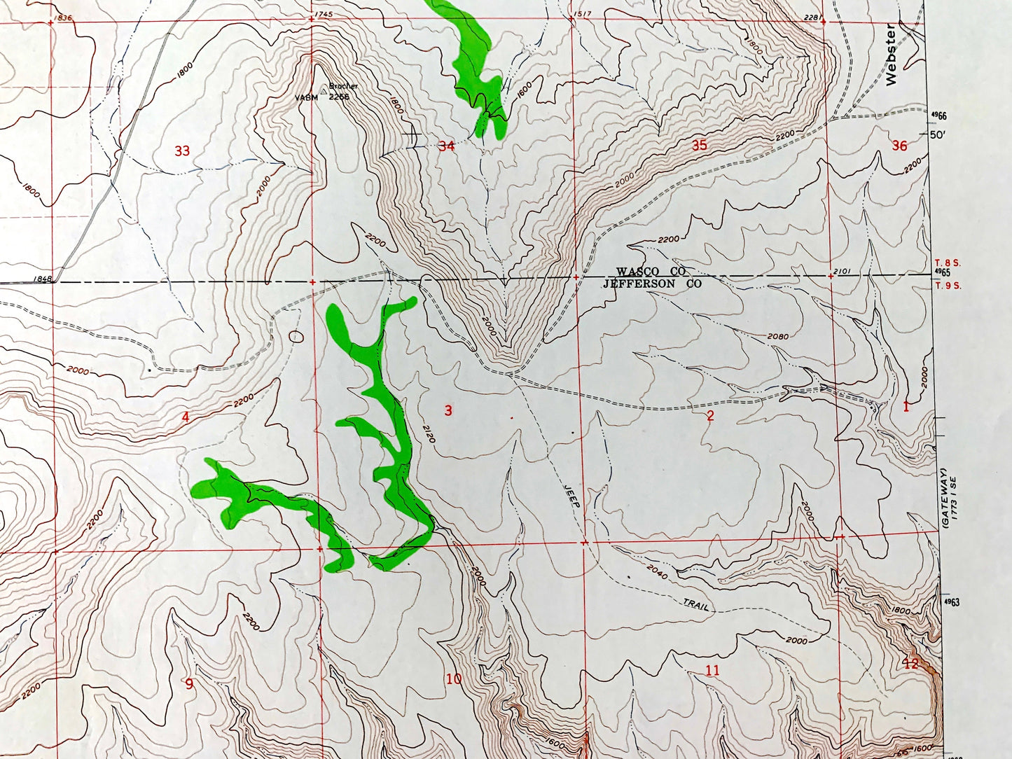 Antique Eagle Butte, Oregon 1962 US Geological Survey Topographic Map – Wasco, Jefferson County, Kahneeta Hot Springs, Agency Plains, OR