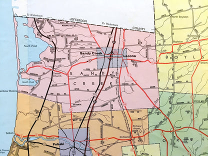 Antique Oswego County, New York 1967 Highway Dept. Map – Hannibal, Fulton, Mexico, Pulaski, Lacona, Phoenix, Cleveland, Parish, Altmar, NY