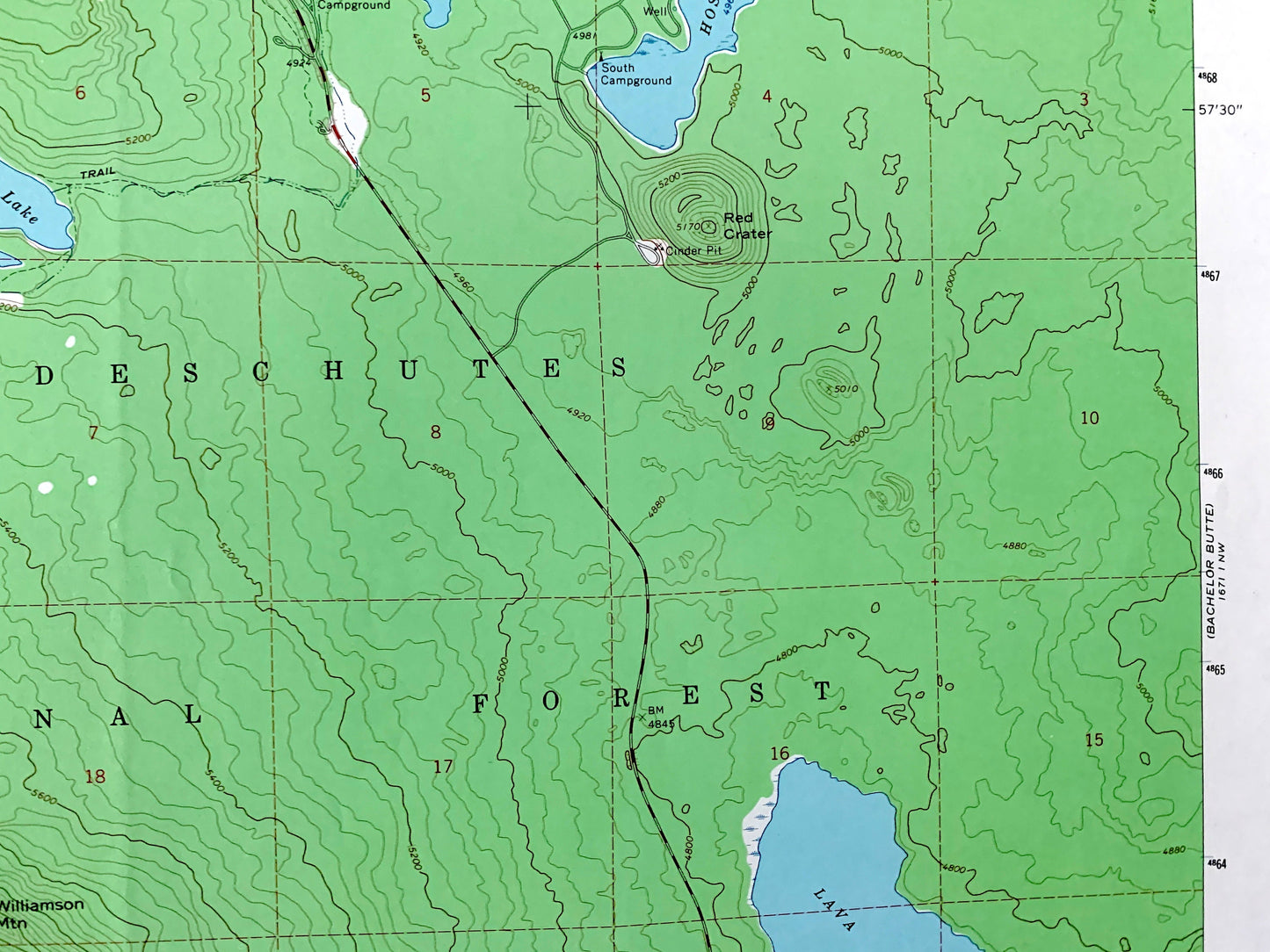 Antique Elk Lake, Oregon 1963 US Geological Survey Topographic Map – Lane, Deschutes County, Deschutes National Forest, Hosmer Lake, OR