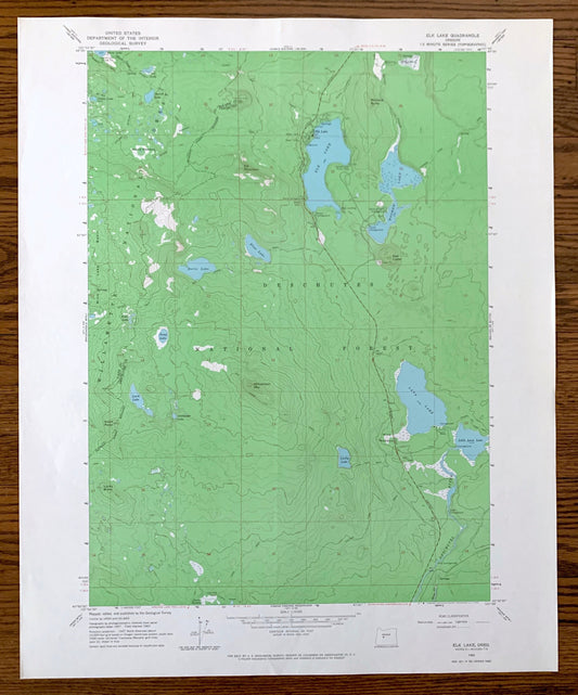 Antique Elk Lake, Oregon 1963 US Geological Survey Topographic Map – Lane, Deschutes County, Deschutes National Forest, Hosmer Lake, OR