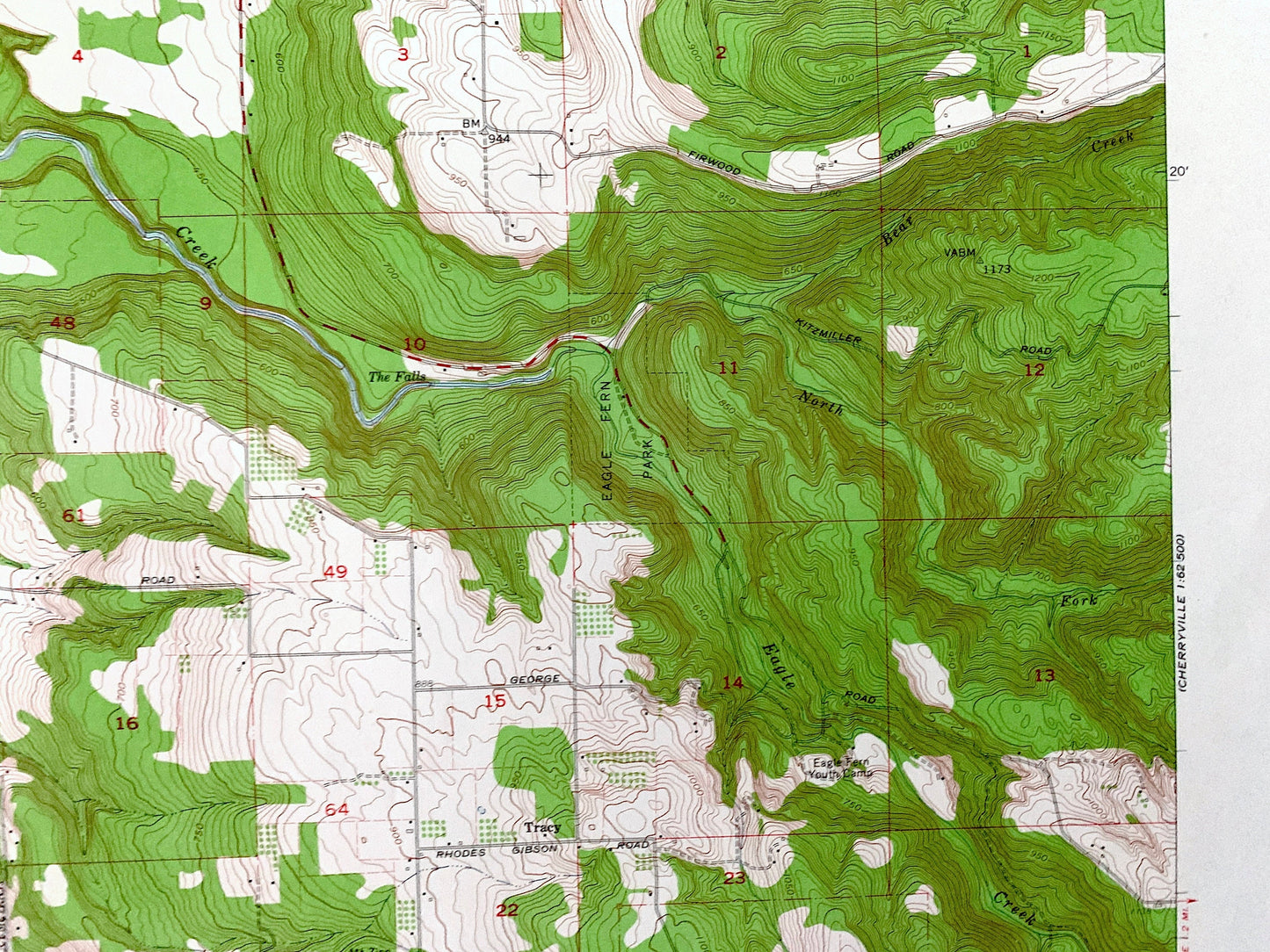 Antique Estacada, Oregon 1961 US Geological Survey Topographic Map – Clackamas County, Eagle Creek, Douglas Ridge, Currinsville, Faraday, OR