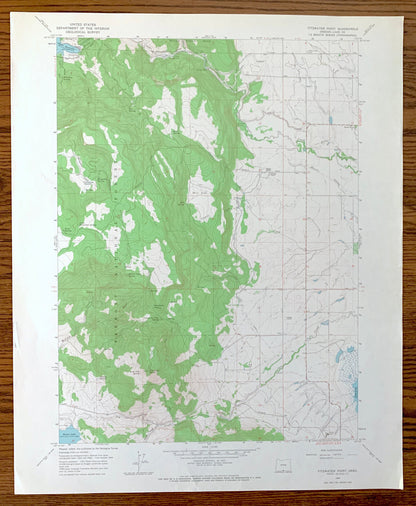 Antique Fitzwater Point, Oregon 1964 US Geological Survey Topographic Map – Lake County, Fremont National Forest, OR