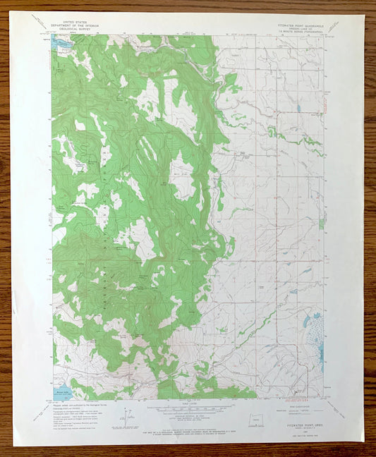 Antique Fitzwater Point, Oregon 1964 US Geological Survey Topographic Map – Lake County, Fremont National Forest, OR