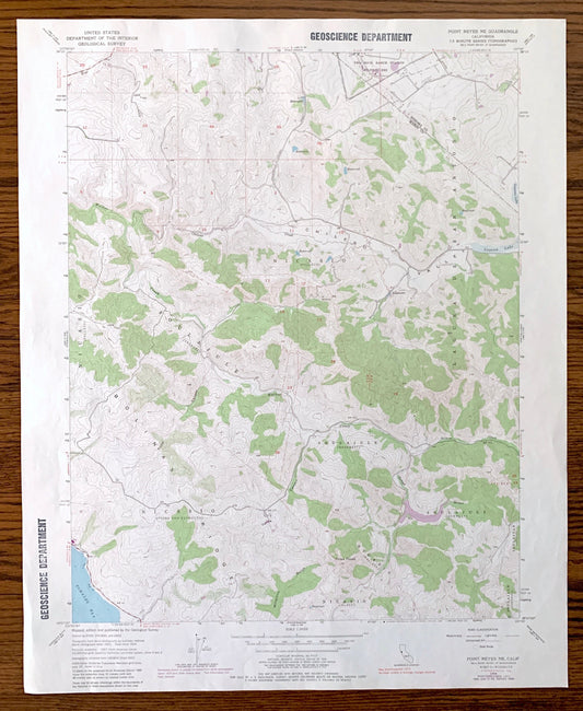 Antique Point Reyes NE, California 1954 US Geological Survey Topographic Map – Sonoma, Marin County, Nicasio, Laguna De San Antonio, CA