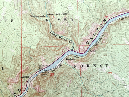 Antique Shoshone, Colorado 1961 US Geological Survey Topographic Map – White River National Forest, Glenwood Canyon, Colorado River, CO