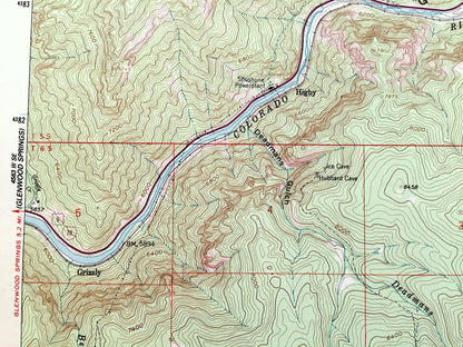 Antique Shoshone, Colorado 1961 US Geological Survey Topographic Map – White River National Forest, Glenwood Canyon, Colorado River, CO