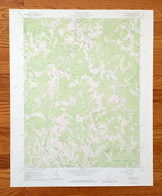 Antique New Milton, West Virginia 1965 US Geological Survey Topographic Map –  Lewis, Doddridge County, Cove, Freemans Creek, Leopold, WV
