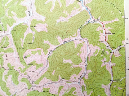 Antique New Milton, West Virginia 1965 US Geological Survey Topographic Map –  Lewis, Doddridge County, Cove, Freemans Creek, Leopold, WV