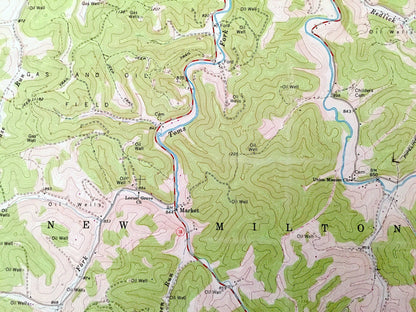 Antique New Milton, West Virginia 1965 US Geological Survey Topographic Map –  Lewis, Doddridge County, Cove, Freemans Creek, Leopold, WV