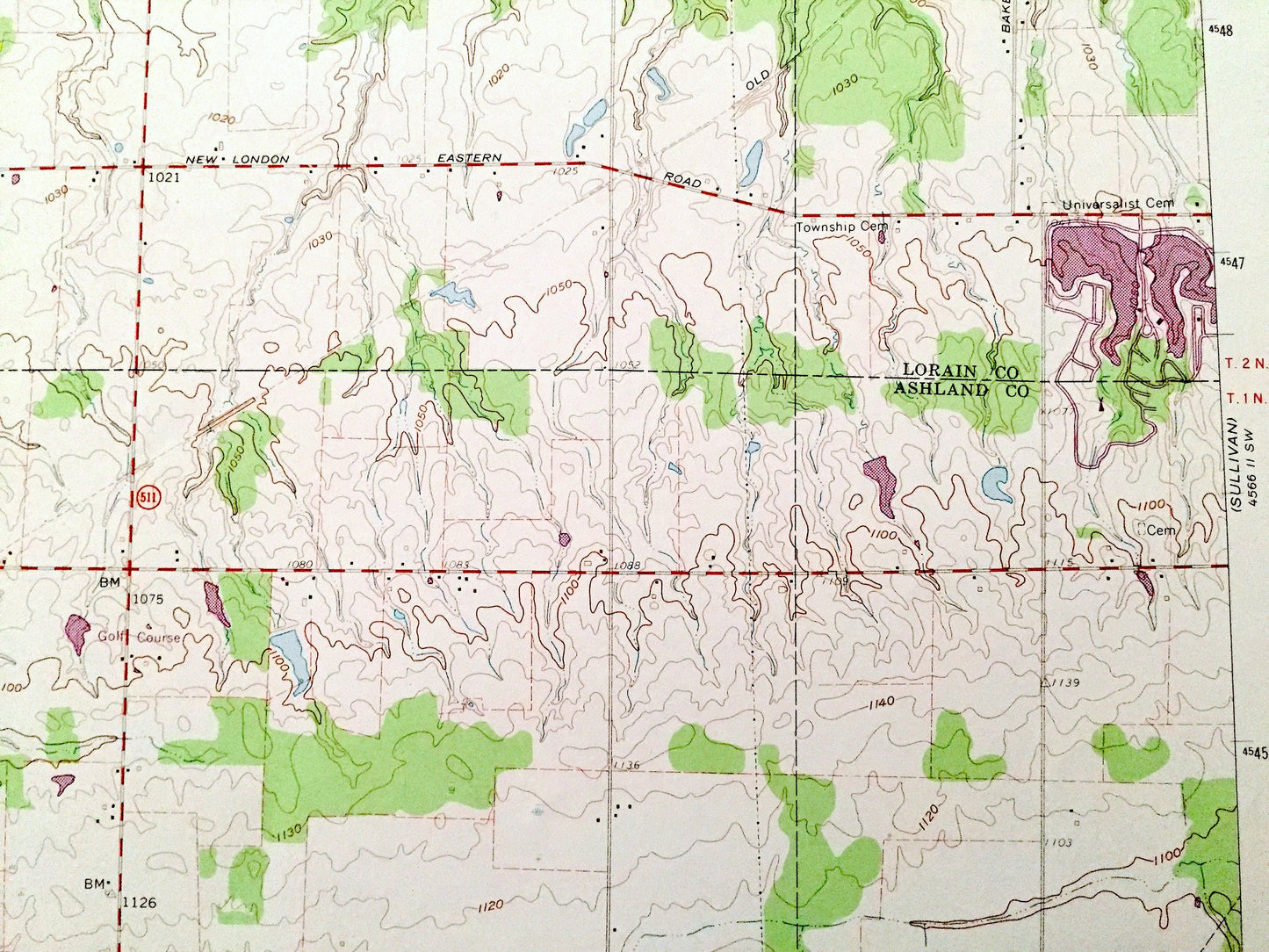 Antique Nova, Ohio 1960 US Geological Survey Topographic Map – Ashland, Lorain, Huron County, Ruggles, Troy, New London, Rochester, OH