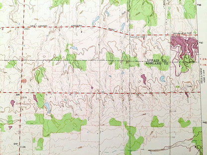 Antique Nova, Ohio 1960 US Geological Survey Topographic Map – Ashland, Lorain, Huron County, Ruggles, Troy, New London, Rochester, OH