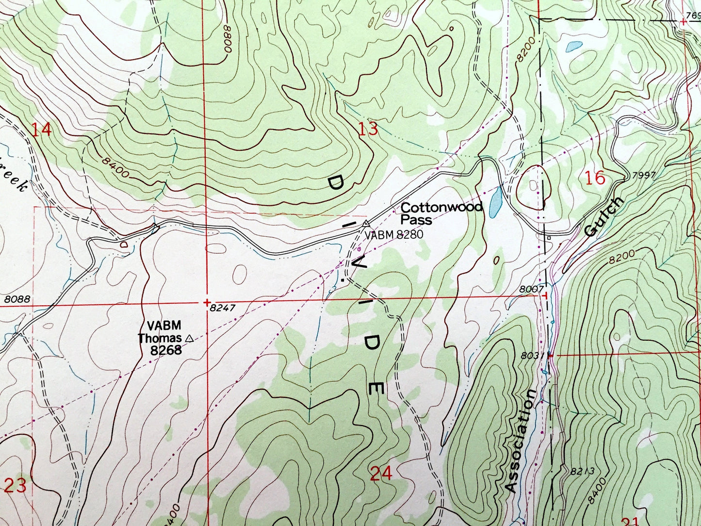 Antique Cottonwood Pass, Colorado 1961 US Geological Survey Topographic Map – White River National Forest, Eagle County, Garfield County, CO