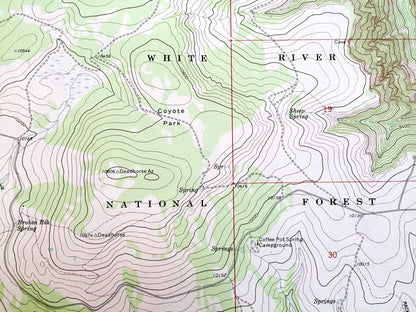 Antique Broken Rib Creek, Colorado 1974 US Geological Survey Topographic Map – White River National Forest, Garfield County, Deep Creek, CO