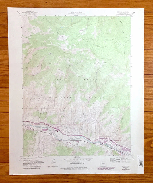 Antique Edwards, Colorado 1962 US Geological Survey Topographic Map – White River National Forest, Eagle County, Rockies, Eagle River, CO