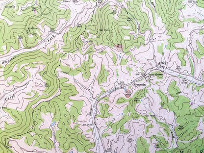 Antique Adrian, West Virginia 1966 US Geological Survey Topographic Map – Upshur, Lewis County, Atlas, French Creek, Frenchton, Lake, WV