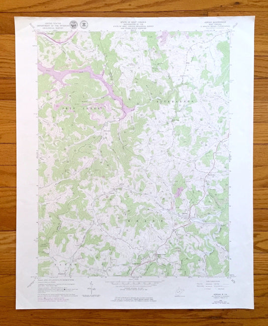 Antique Adrian, West Virginia 1966 US Geological Survey Topographic Map – Upshur, Lewis County, Atlas, French Creek, Frenchton, Lake, WV