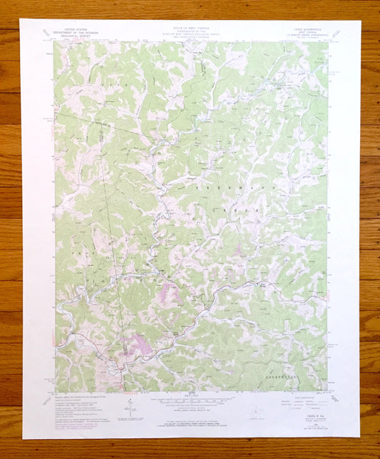 Antique Vadis, West Virginia 1964 US Geological Survey Topographic Map – Glimer, Lewis County, Linn, Alum Bridge, Fink, Troy, Leopold, WV