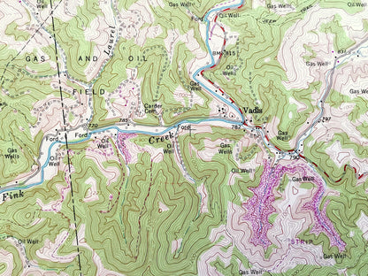 Antique Vadis, West Virginia 1964 US Geological Survey Topographic Map – Glimer, Lewis County, Linn, Alum Bridge, Fink, Troy, Leopold, WV
