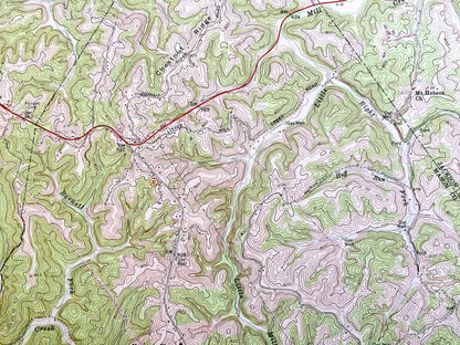 Antique Mount Alto, West Virginia 1958 US Geological Survey Topographic Map –  Arbuckle, Leon, Rollins, Harvey Chapel, Union, Baden, WV OH