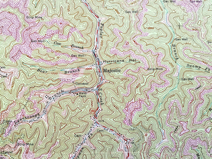 Antique Majestic, West Virginia 1964 US Geological Survey Topographic Map – Phelps, Stopover, Woodman, Lindsey, Mingo, Pike County, WV KY Va