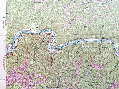 Antique Majestic, West Virginia 1964 US Geological Survey Topographic Map – Phelps, Stopover, Woodman, Lindsey, Mingo, Pike County, WV KY Va