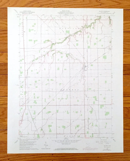 Antique Malinta, Ohio 1960 US Geological Survey Topographic Map – Holgate, Marion, Monroe, Elery, Flatrock, Napoleon, Shunk, Grelton OH