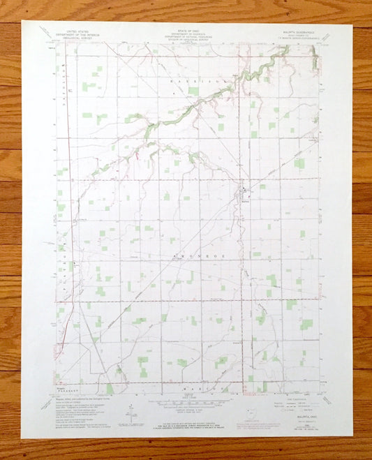 Antique Malinta, Ohio 1960 US Geological Survey Topographic Map – Holgate, Marion, Monroe, Elery, Flatrock, Napoleon, Shunk, Grelton OH