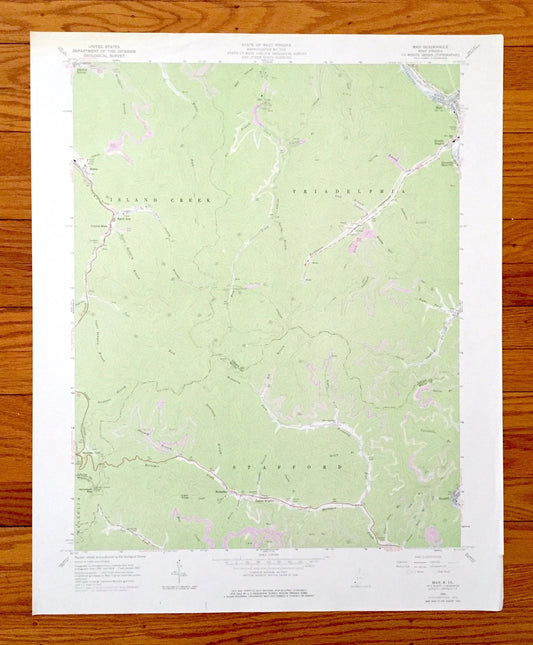 Antique Man, West Virginia 1963 US Geological Survey Topographic Map – Mingo, Logan County, Magnolia, Mountain View, Hampden, Tamcliff, WV