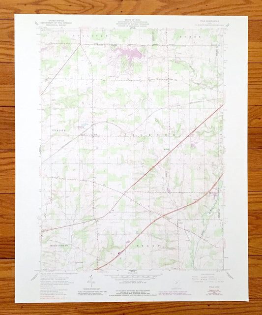 Antique Polk, Ohio 1961 US Geological Survey Topographic Map – Ashland, Medina, Wayne County, Redhaw, Perry, Montgomery, Cinnamon Lake, OH