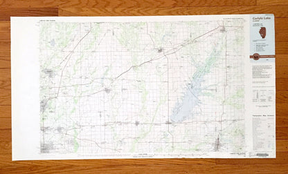 Antique Carlyle Lake, Illinois 1985 US Geological Survey Topographic Map – Madison, St Clair, Clinton, Bond, Fayette, Marion County, IL