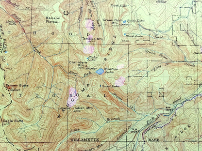 Antique Hood River, Oregon 1926 US Geological Survey Topographic Map – Skamania County, Columbia River, Cascade Range, Carson, Washington OR