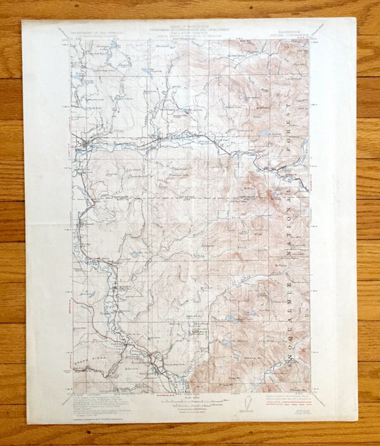 Antique Sultan, Washington 1923 US Geological Survey Topographic Map – Snohomish, King County, Skykomish River, Snoqualmie Forest, WA