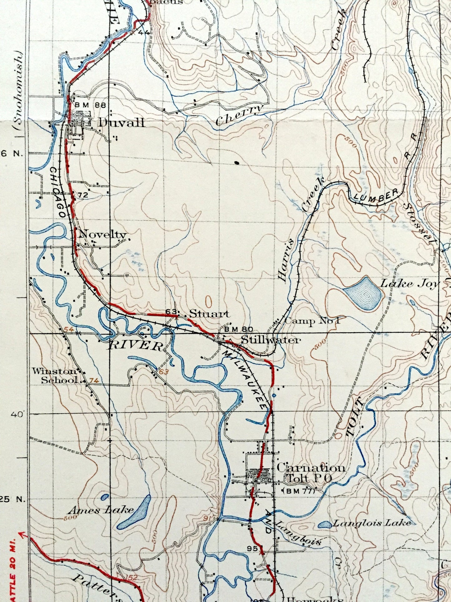 Antique Sultan, Washington 1923 US Geological Survey Topographic Map – Snohomish, King County, Skykomish River, Snoqualmie Forest, WA