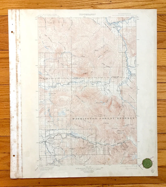 Antique Stillaguamish, Washington 1901 US Geological Survey Topographic Map – Skagit, Snohomish County, Granite Falls, Darrington, Oso, WA