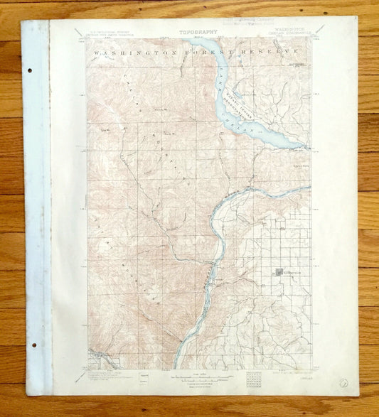 Antique Lake Chelan, Washington 1901 US Geological Survey Topographic Map – Douglas County, Okanogan-Wenatchee National Forest Waterville WA