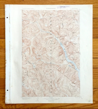 Antique Stehekin, Washington 1904 US Geological Survey Topographic Map – Chelan County, Cascade Range, Lake, Lucerne, Croker, Gilbert, WA