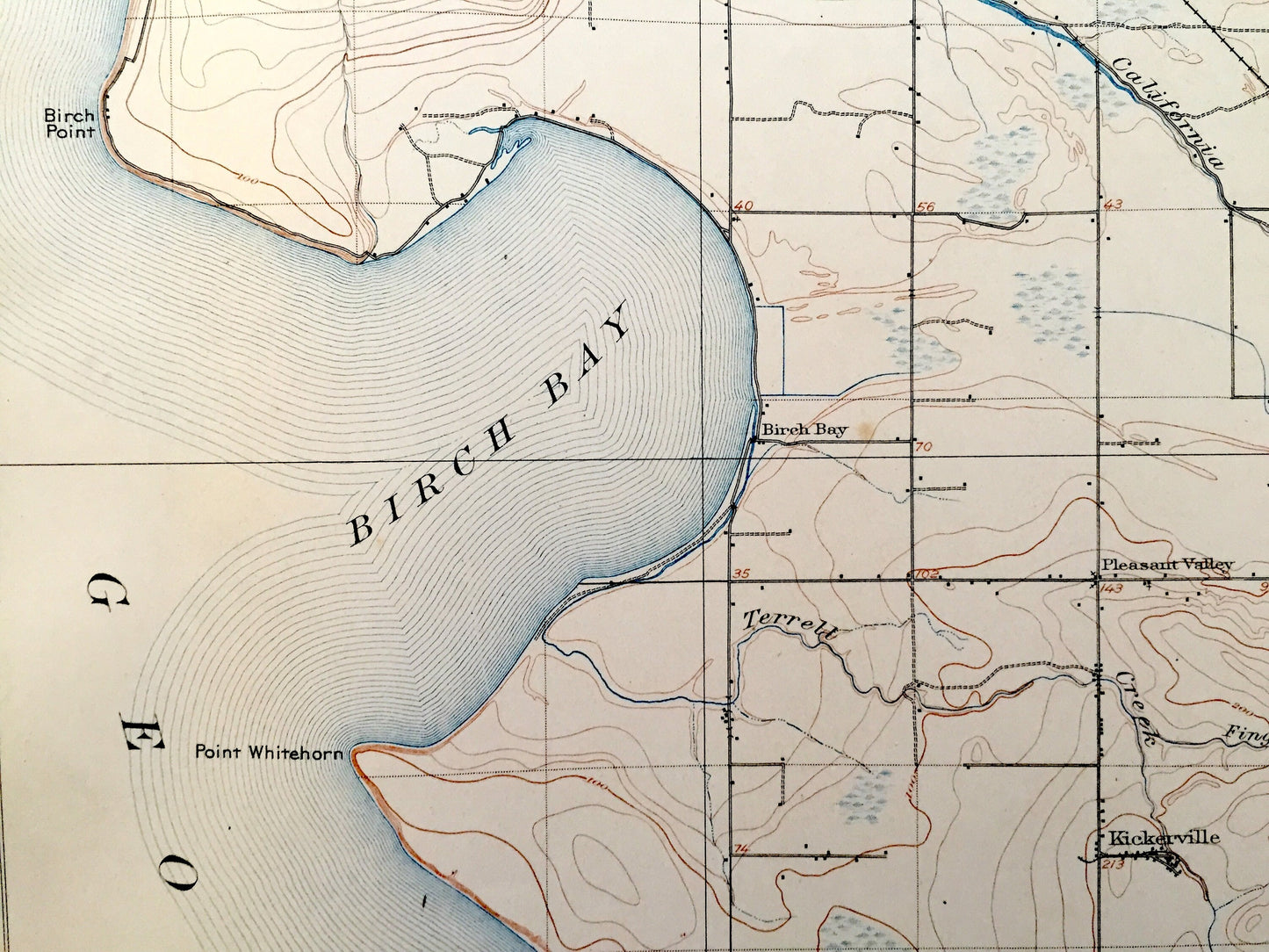 Antique Blaine, Washington 1907 US Geological Survey Topographic Map – Whatcom County, Bellingham, Ferndale, Marietta, Mountain View, WA