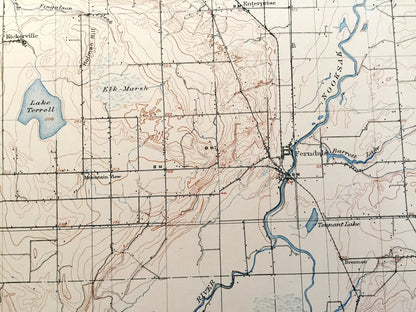 Antique Blaine, Washington 1907 US Geological Survey Topographic Map – Whatcom County, Bellingham, Ferndale, Marietta, Mountain View, WA