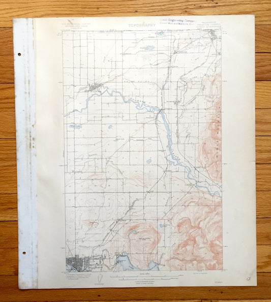 Antique Sumas, Washington 1908 US Geological Survey Topographic Map – Whatcom County, Bellingham, Lynden, Everson, Nooksak River, Lake, WA