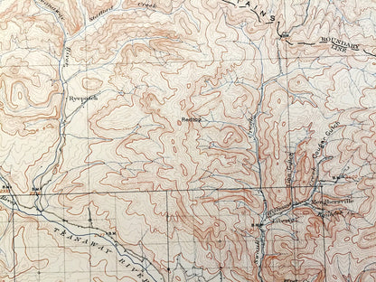 Antique Mount Stuart, Washington 1902 US Geological Survey Topographic Map – Kittitas, Chelan County, Teanaway, Roslyn, Meaghersville, WA