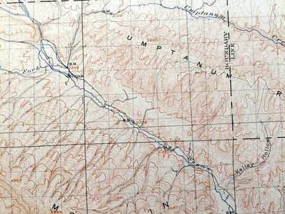 Antique Ellensburg, Washington 1901 US Geological Survey Topographic Map – Kittitas, Yakima County, North, Indian Reservation, Umtanum, WA
