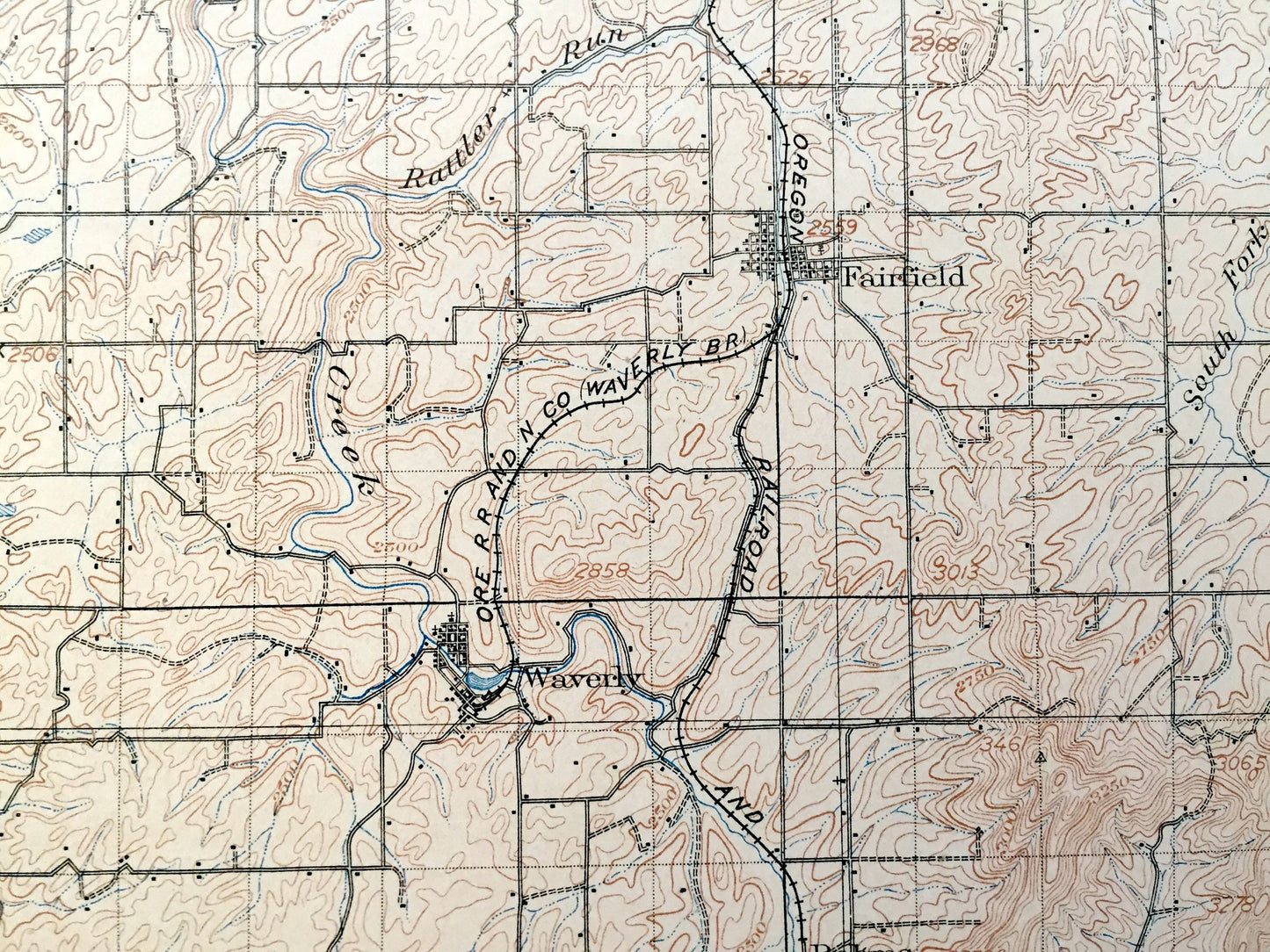 Antique Oakesdale, Washington 1905 US Geological Survey Topographic Map – Whitman County, Rockford, Tekoa, Latah, North Pine, Sunset, Warner