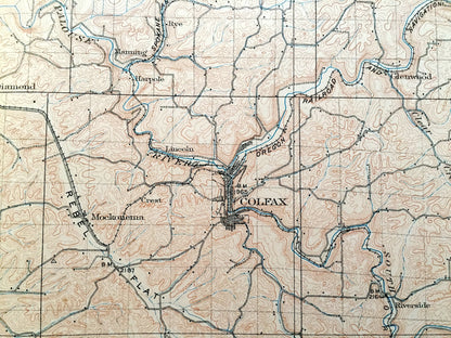 Antique Pullman, Washington 1910 US Geological Survey Topographic Map – Whitman, Garfield County, Colfax, Palouse, Moscow, Idaho, WA ID