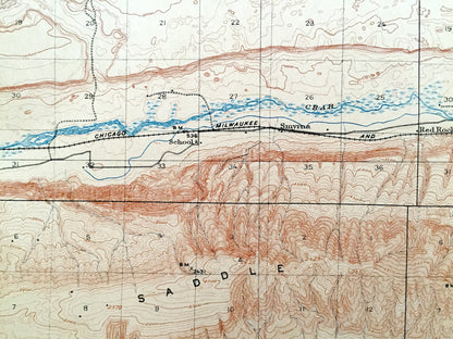 Antique Red Rock, Washington 1911 US Geological Survey Topographic Map – Grant County, Royal City, Crab Creek, Saddle Mountains, WA