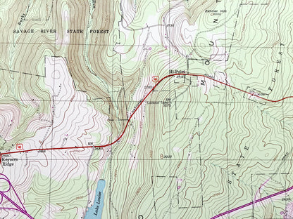 Antique Grantsville, Maryland 1994 US Geological Survey Topographic Map – Garrett County, MD, Somerset County, Addison, Elk Lick, PA